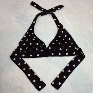J Crew brown and white polka dot bikini top. Medium D.